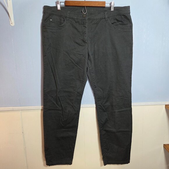 Studio 18 Fantastic Elastic Dark Gray Straight Leg Casual Ankle Pants - Picture 2 of 10
